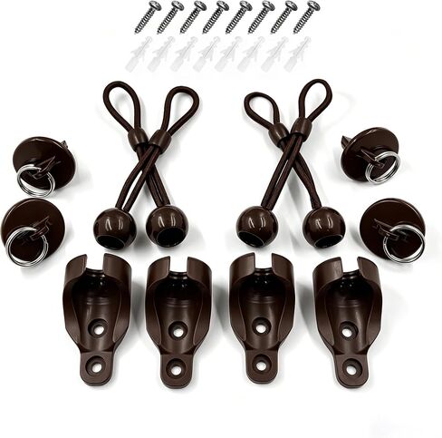 Coolaroo Outdoor Roller Shade Replacement Parts Universal Blind Brackets & End Caps for Shade Mounting Hardware Kit（2set，Black） in Saudi Arabia