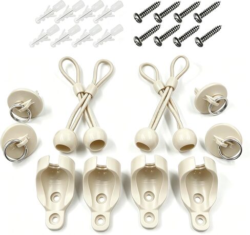 Coolaroo Outdoor Roller Shade Replacement Parts Universal Blind Brackets & End Caps for Shade Mounting Hardware Kit（2set，Black） in Saudi Arabia