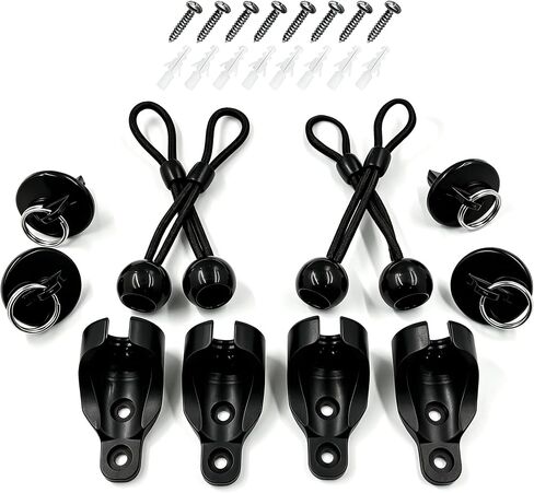 Coolaroo Outdoor Roller Shade Replacement Parts Universal Blind Brackets & End Caps for Shade Mounting Hardware Kit（2set，Black） in Saudi Arabia