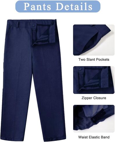 Boys' Dress Pants Kids Wedding Suit Pants Boys School Uniform Pants Trousers for Golf Play & Outdoor Adjust Waist in Kuwait