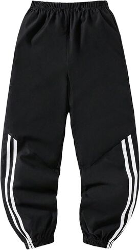 WDIRARA Boy's Side Striped Sweatpants Elastic Waist Joggers Track Pants in Kuwait