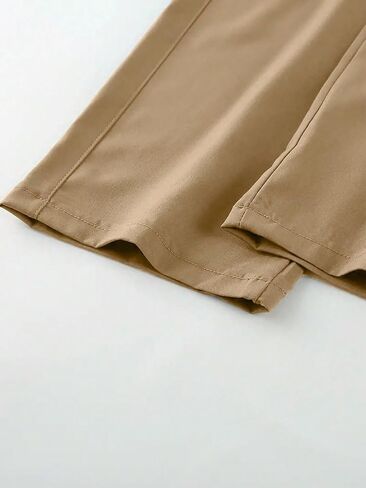 Boys Khaki Cargo Pants, Elastic Waist Wide Leg Casual Pants with Multi-Pockets for Kids in Kuwait