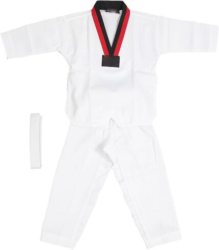 SUNGOOYUE Taekwondo Uniform for Kids, Soft Polyester Cotton Blend Martial Arts Gear with Reinforced Stitching, for Beginners Athletes (XXS) in Kuwait