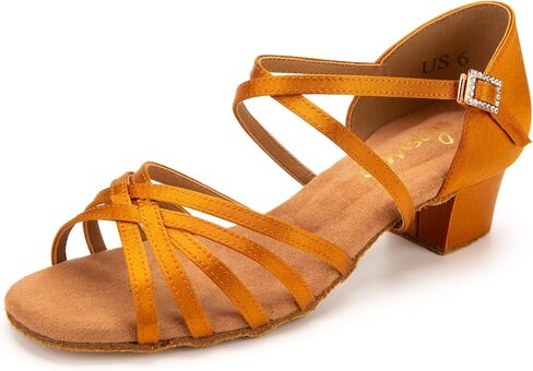 RoseMoli Ballroom Dance Shoes Women Low Heel Satin Latin Salsa Tango Practice Dancing Shoes for Woman in Kuwait