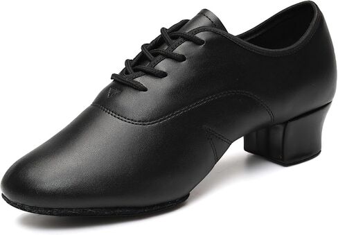 Black Dance Shoes Unisex Jazz Swing Bachata Latin Ballroom Practice Shoes for Dancing Floor,Cuban Heel,Women & Men in Saudi Arabia