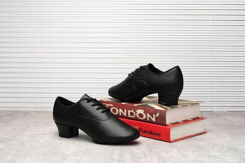 Black Dance Shoes Unisex Jazz Swing Bachata Latin Ballroom Practice Shoes for Dancing Floor,Cuban Heel,Women & Men in Saudi Arabia