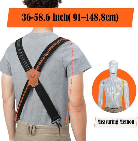 WELKINLAND Safety 2Inch-Wide Work Suspenders, Suspenders for Men Heavy Duty, Men's Suspenders Adjustable, Men's Suspender X Back for Pants, Mens Strong Suspender for Jeans in Saudi Arabia