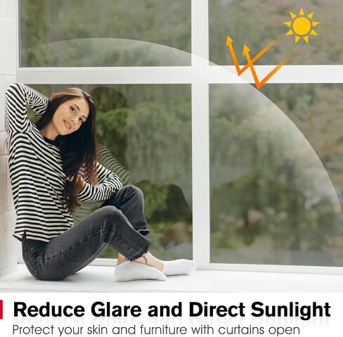 Haton Window Privacy Film One Way Window Tint for Home, Sun UV Blocking Heat Control Reflective Mirror Tinting Film See Out Not in Office Door Coverings, Black 17.5" x 78.7" in Saudi Arabia