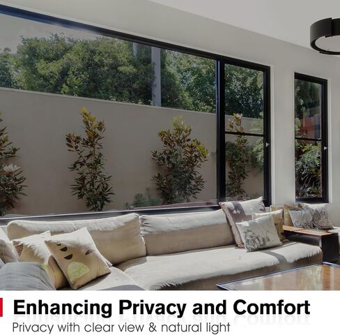 Haton Window Privacy Film One Way Window Tint for Home, Sun UV Blocking Heat Control Reflective Mirror Tinting Film See Out Not in Office Door Coverings, Black 17.5" x 78.7" in Saudi Arabia