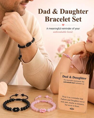 UPROMI Father Daughter Knot Bracelet Christimas Birthday Gifts for Dad Daddy Ideas in Kuwait