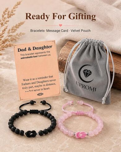 UPROMI Father Daughter Knot Bracelet Christimas Birthday Gifts for Dad Daddy Ideas in Kuwait