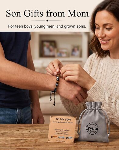 Eryuor Stay Strong Son, Triple Protection Bracelet Gifts for Son Teen Boys in Kuwait