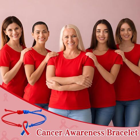 20 Pcs Congenital Heart Defect Awareness Bracelets, CHD Red Blue Ribbon Awareness Gifts for Patients, Inspirational, Positive, Encouragement Gifts, Survivor Presents for Thoughtful Comforting in Saudi Arabia