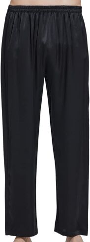 LEPTON 19mm 100% Mulberry Silk Pants for Men, Silk Pants Sleepwear, Relaxed Fitness Wear, Front Pockets, Elastic Waist in Saudi Arabia