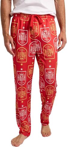 Spain Soccer Federation Logo All-Over Print Men’s Red Sleep Pajama Pants in Kuwait
