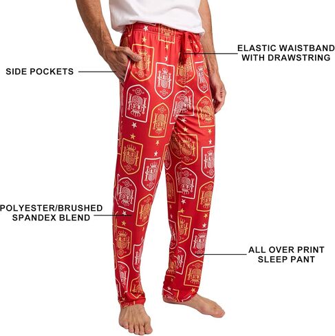 Spain Soccer Federation Logo All-Over Print Men’s Red Sleep Pajama Pants in Kuwait