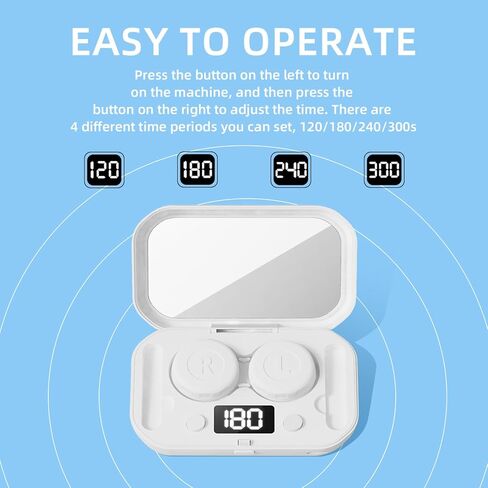 Contact Lens Cleaner with Mirror, Contact Lens Cleaner Machine, USB Ultrasonic Contact Lens Cleaner for Disposal Soft Lens, Hard Lens, Contact Lens, Colored Lens, RGP Lens & OK Lens in Saudi Arabia