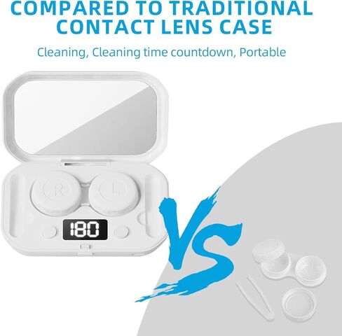 Contact Lens Cleaner with Mirror, Contact Lens Cleaner Machine, USB Ultrasonic Contact Lens Cleaner for Disposal Soft Lens, Hard Lens, Contact Lens, Colored Lens, RGP Lens & OK Lens in Saudi Arabia
