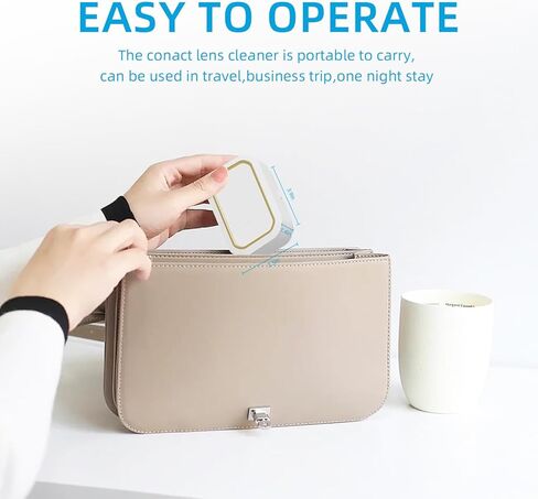 Contact Lens Cleaner with Mirror, Contact Lens Cleaner Machine, USB Ultrasonic Contact Lens Cleaner for Disposal Soft Lens, Hard Lens, Contact Lens, Colored Lens, RGP Lens & OK Lens in Saudi Arabia