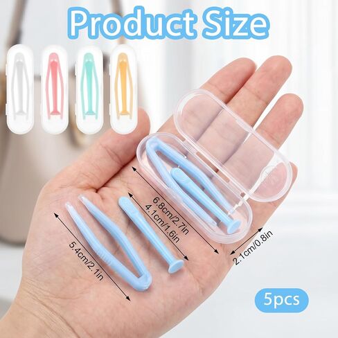 JJUNW 5Pcs Contact Lens Applicator Tool, Contacts Lens Remover Tools, Soft Contacts Len Removers Tools Portable Tweezers With Softs Tip, Eye Contact Remover Tool For Hard And Soft Lenses in Kuwait