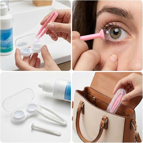 JJUNW 5Pcs Contact Lens Applicator Tool, Contacts Lens Remover Tools, Soft Contacts Len Removers Tools Portable Tweezers With Softs Tip, Eye Contact Remover Tool For Hard And Soft Lenses in Kuwait