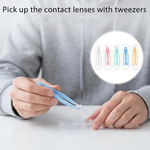 JJUNW 5Pcs Contact Lens Applicator Tool, Contacts Lens Remover Tools, Soft Contacts Len Removers Tools Portable Tweezers With Softs Tip, Eye Contact Remover Tool For Hard And Soft Lenses in Kuwait
