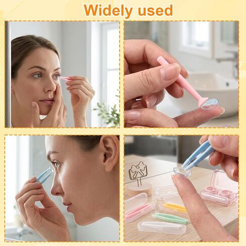 12PCS Contact Remover Tool for Soft Contacts, Eye Contact Remover Tool, Contacts Applicator Tool, 10 Lens Tools with Storage Case and Tweezers, Daily Lens Care for Long Nails in Saudi Arabia