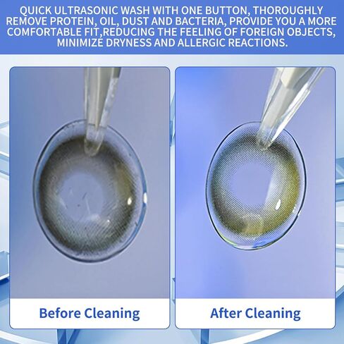 Portable Contact Lens Cleaner Machine for Soft & Colored Lenses - Fashionable Ivory White Ultrasonic Washer, USB Rechargeable for Daily Fast Cleaning & Travel in Saudi Arabia