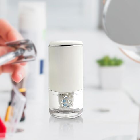 Portable Contact Lens Cleaner Machine for Soft & Colored Lenses - Fashionable Ivory White Ultrasonic Washer, USB Rechargeable for Daily Fast Cleaning & Travel in Saudi Arabia