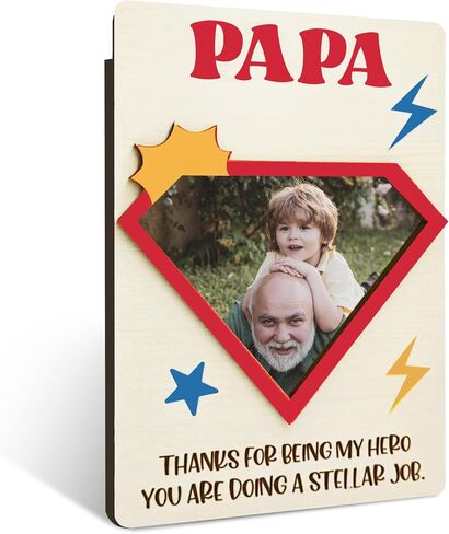Papa Picture Frame, Christmas Birthday Father's Day Gifts, Fishing Papa Picture Magnets Frames For Refrigerator, For Father Daddy Dad Papa, 50 in Saudi Arabia