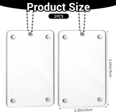 2Pcs Car Hanging Photo Holder Magnetic Car Picture Holder Acrylic Photo Frame for Rear View Mirror Accessories Ornaments Decor in Kuwait