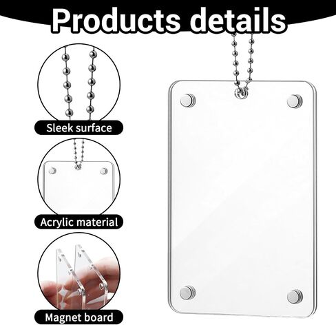 2Pcs Car Hanging Photo Holder Magnetic Car Picture Holder Acrylic Photo Frame for Rear View Mirror Accessories Ornaments Decor in Kuwait