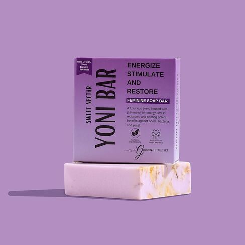 Sweet Nectar Yoni Bar – Sensitive Feminine Soap for Odor, pH Balance & Hydration – Gentle Natural Cleanser for Daily Intimate Care, Floral Scented, Handmade in Saudi Arabia