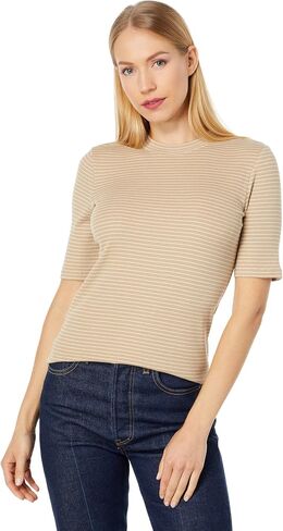Vince Women's Rib Elbow Sleeve Crew Tee in Kuwait