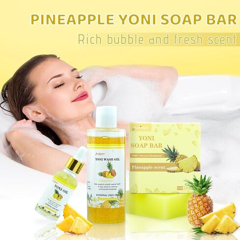 Yoni Wash Yoni Oil Yoni Soap bar, Feminine Wash for Women ph Balance, Intimate wash for Women Remove Odor, Pineapple Scent in Saudi Arabia