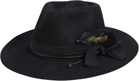 Fashionable Wool Hat with Skull Head Top Breathable Feathered Fedoras for Men Women Jazzy Accessories Headwear Halloween in Saudi Arabia