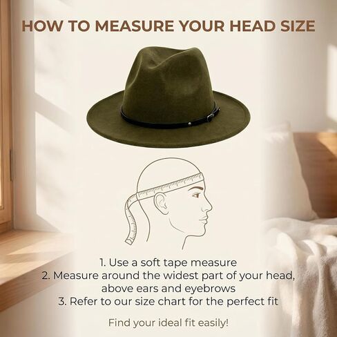 Army Green Women Fedora Hat with Belt Buckle, Wide Brim Casual Panama Hat for Travel Beach Wedding, Breathable Cotton Polyester in Saudi Arabia