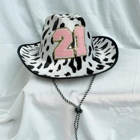 Cow Print Cowboy Hat 21 Birthday Cow Print Cowgirl Fedoras Fedora Hats for Men in Kuwait