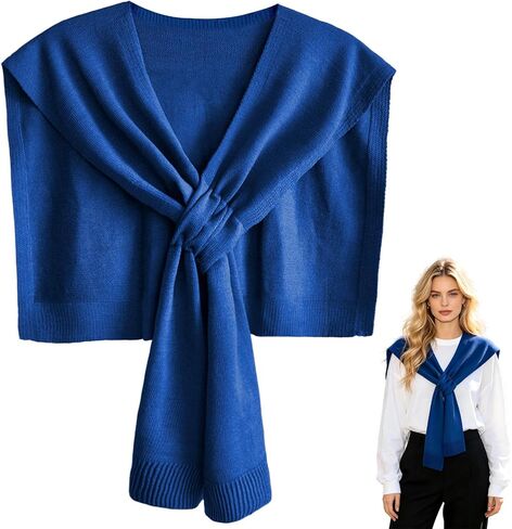 huablo]Women's Fashion Sweater Knitted Shawl Knitted Knotted Shawls Khaki Sweater Shawl Air-Conditioned Room Shawl in Kuwait