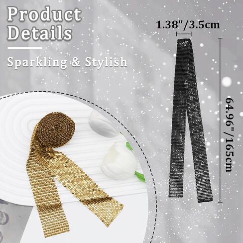 Sparkly Ties for Women, Skinny Sequin Scarf Glitter Necktie for Women Scarves Belts Accessories for Party Prom Daily in Kuwait