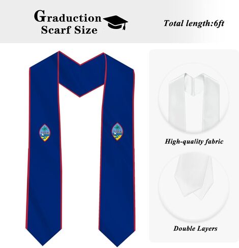 Guam Country Flag Graduation Stole Sash Double-Layer Ceremonial Scarf in Saudi Arabia