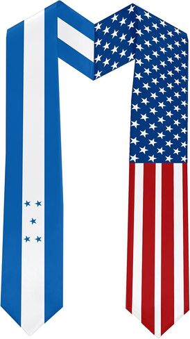 2026 Honduras Flag and USA Flag Graduation Stole Graduation Sash for International Student (Baccalaureate Gown and Hat Not Included) in Kuwait