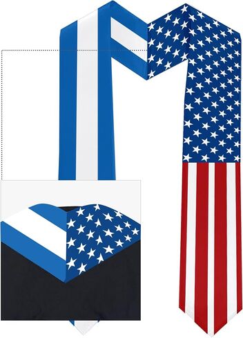 2026 Honduras Flag and USA Flag Graduation Stole Graduation Sash for International Student (Baccalaureate Gown and Hat Not Included) in Kuwait