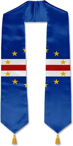 YOXEULL Flag Graduation Stole with Gold Tassels, Graduation Sash Scarf Unisex Adult 72" in Kuwait