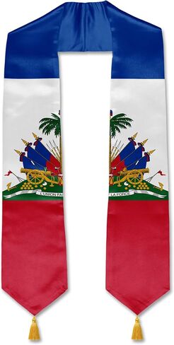 YOXEULL Flag Graduation Stole with Gold Tassels, Graduation Sash Scarf Unisex Adult 72" in Kuwait