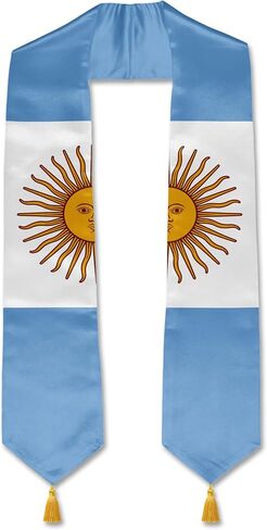 YOXEULL Flag Graduation Stole with Gold Tassels, Graduation Sash Scarf Unisex Adult 72" in Kuwait