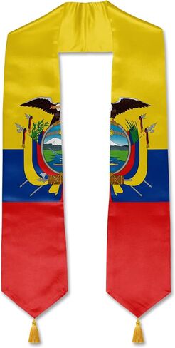 YOXEULL Flag Graduation Stole with Gold Tassels, Graduation Sash Scarf Unisex Adult 72" in Kuwait
