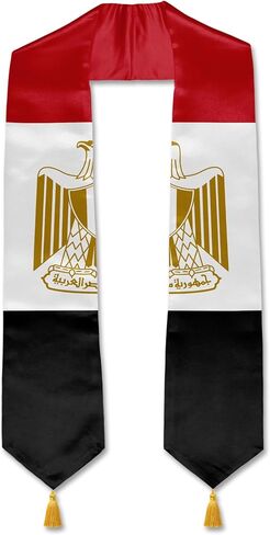 YOXEULL Flag Graduation Stole with Gold Tassels, Graduation Sash Scarf Unisex Adult 72" in Kuwait