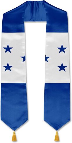 YOXEULL Flag Graduation Stole with Gold Tassels, Graduation Sash Scarf Unisex Adult 72" in Kuwait