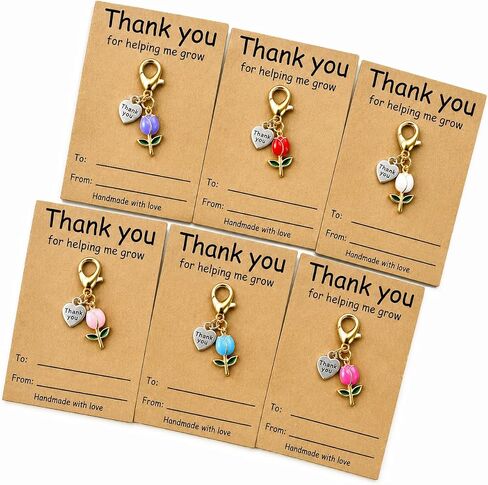 6Pcs Teacher Appreciation Tulip Keychains Gifts In Bulk,Thank You Daycare End of Year Kindergarten Teacher Gifts in Saudi Arabia